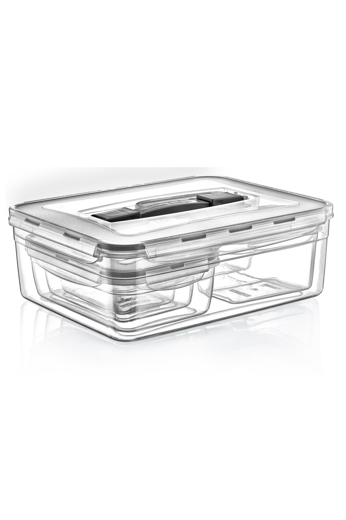 Fresh Box Kombi Set 6lı Dikdörtgen Kulplu Saklama Kabı Setİ