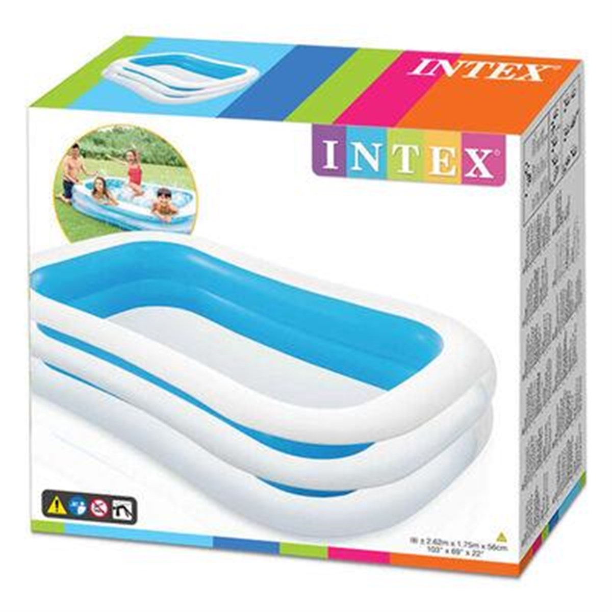 İntex 56483 Mega Boy Şişme Havuz 262x175x56 Cm Aile Havuzu