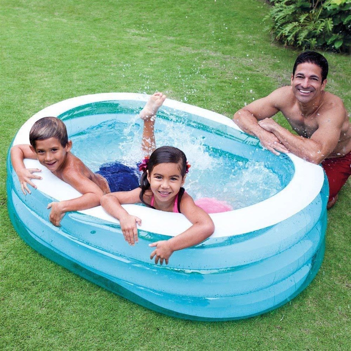 İntex 57482 Şeffaf Oval Havuz 163x107x46 Cm Şişme Havuz