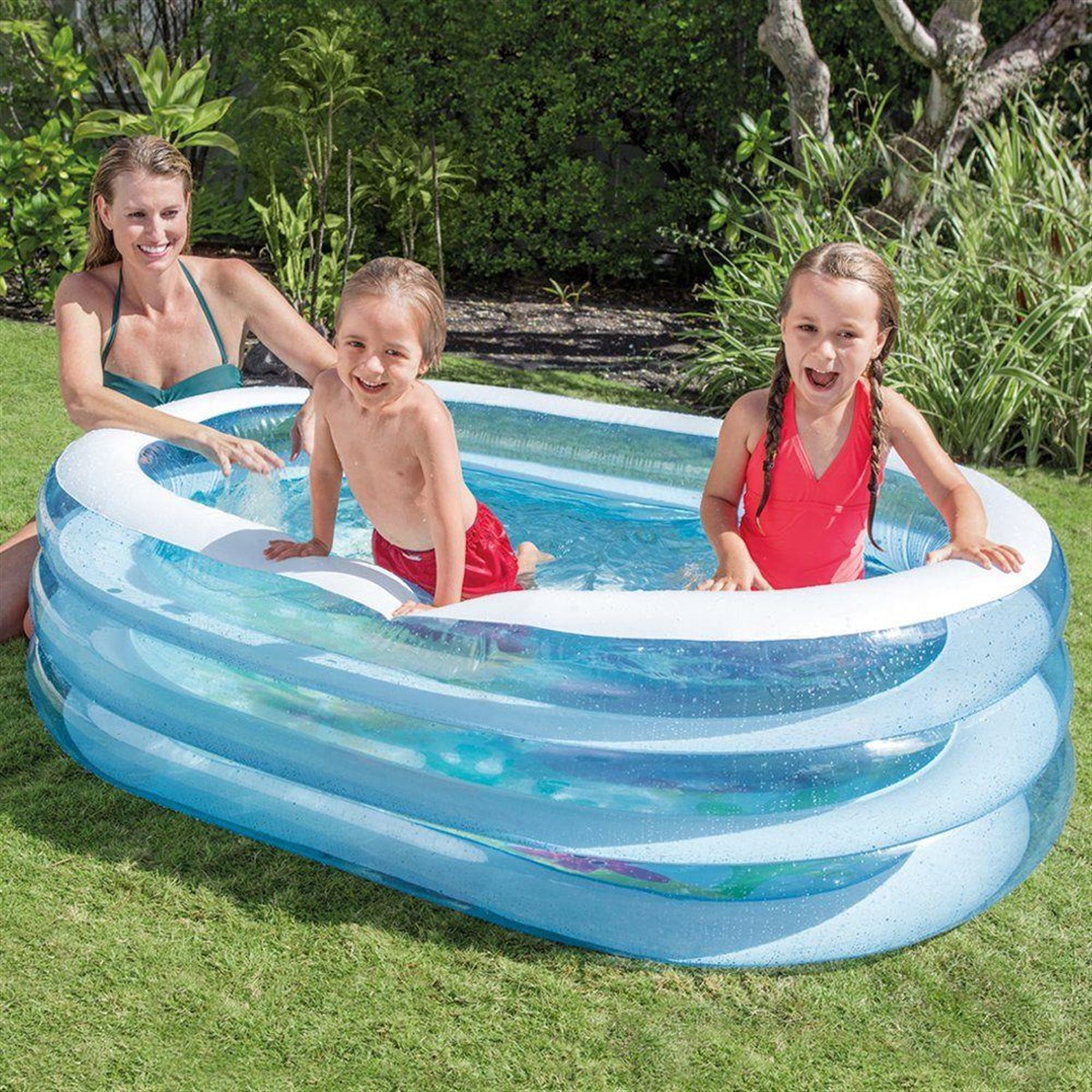 İntex 57482 Şeffaf Oval Havuz 163x107x46 Cm Şişme Havuz