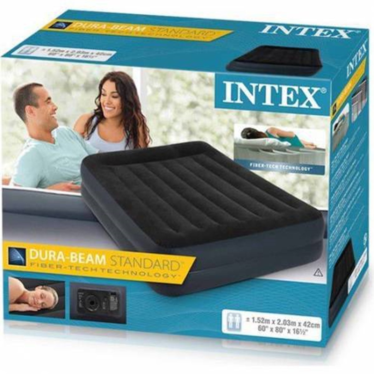İntex 64124 Elektrikli Dura - Beam Çift Kişilik Şişme Yatak