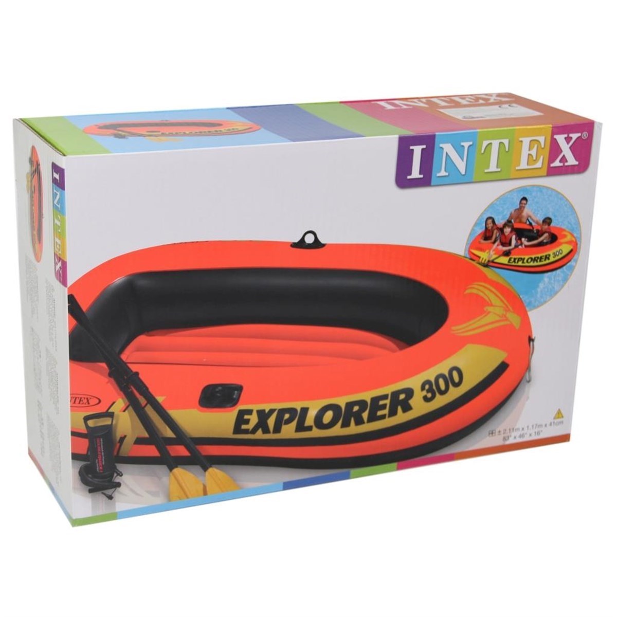 İntex Explorer 300 Bot Set 211x117x41 cm. (Kürek + Pompa) 2+1 Kişi