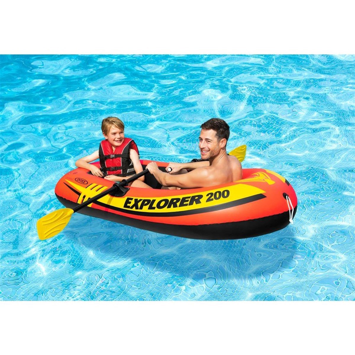 İntex Explorer Bot Set 200 (95Kg.) 185x94x41 cm. (Kürek Pompa)