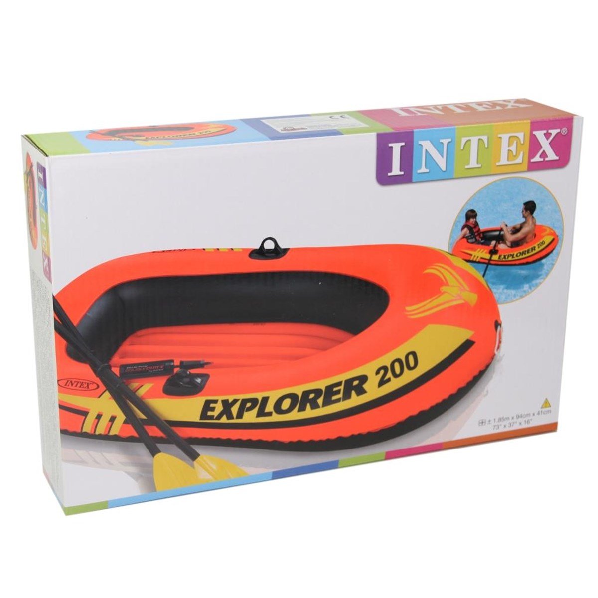 İntex Explorer Bot Set 200 (95Kg.) 185x94x41 cm. (Kürek Pompa)