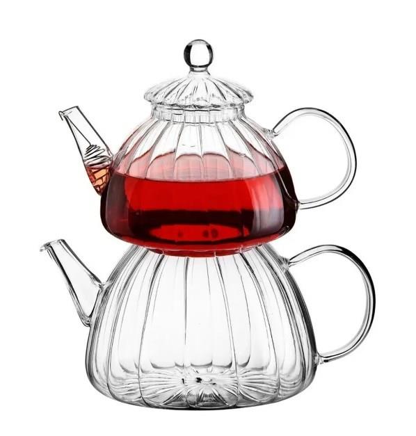 Isıya Ateşe Dayanıklı Cam Çaydanlık Borosilikat Cam Çaydanlık