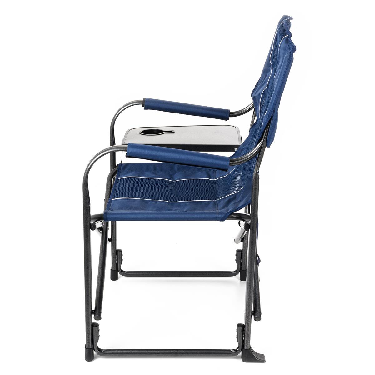 Katlanır Kamp Sandalyesi Sehpalı Fileli Yönetmen Koltuğu Mavi