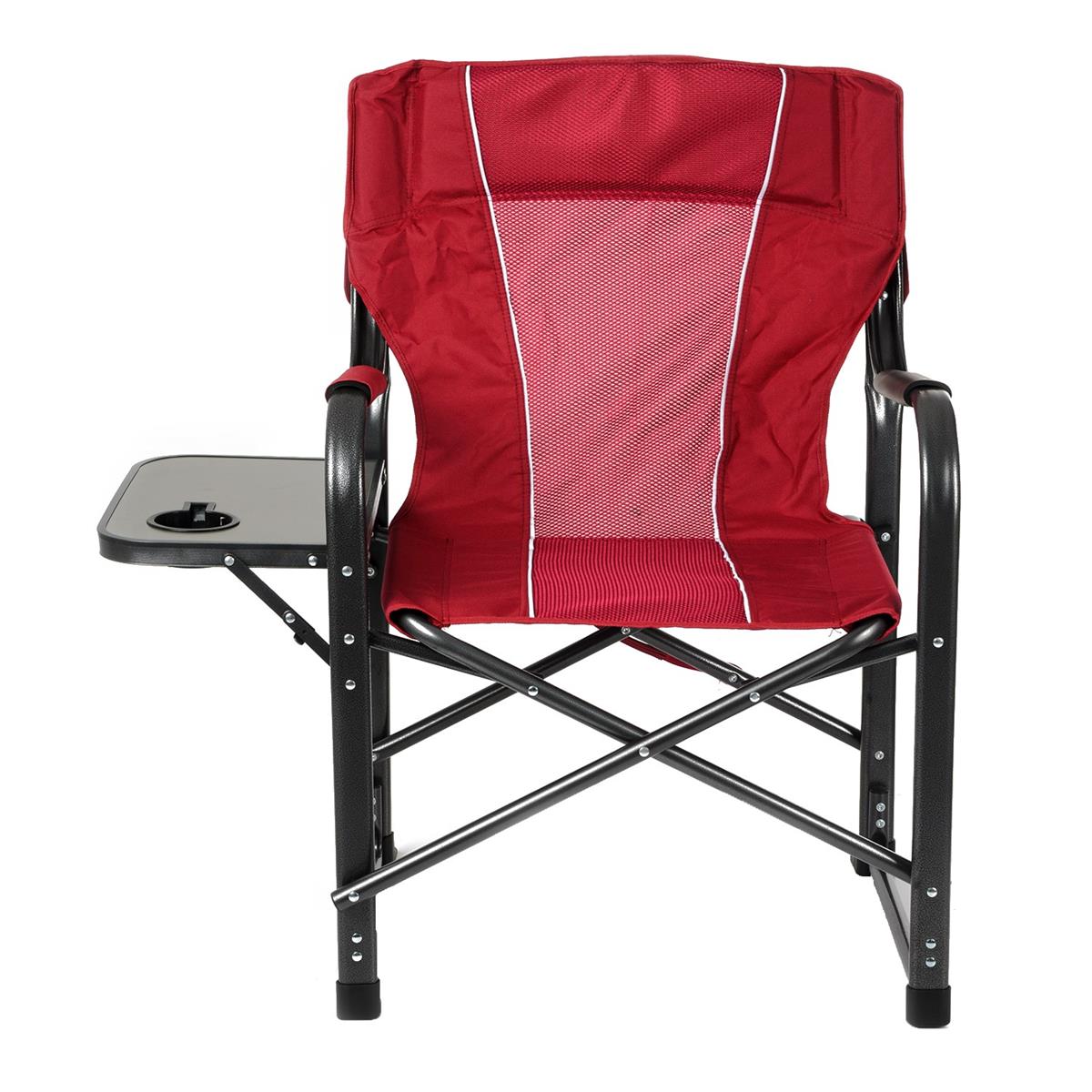 Katlanır Kamp Sandalyesi Sehpalı Fileli Yönetmen Koltuğu Kırmızı
