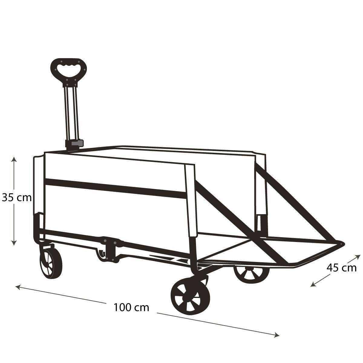 Katlanır Wagon Araba Kamp Arabası 100 Kg Taşıma Kapasiteli Outdoor Plaj Kamp Arabası
