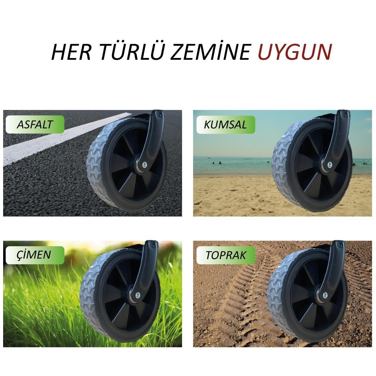 Katlanır Wagon Araba Kamp Arabası 100 Kg Taşıma Kapasiteli Outdoor Plaj Kamp Arabası