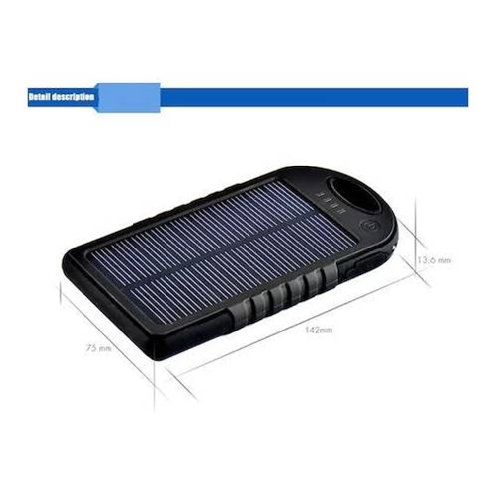KingShark 12000 Mah Solar Powerbank Şarj Aleti 12 Ledli