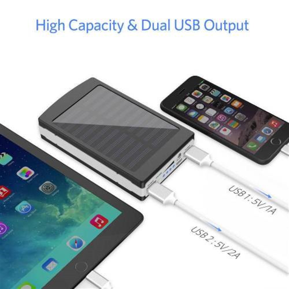 KingShark 18000 Mah Solar Powerbank Şarj Aleti 20 Ledli