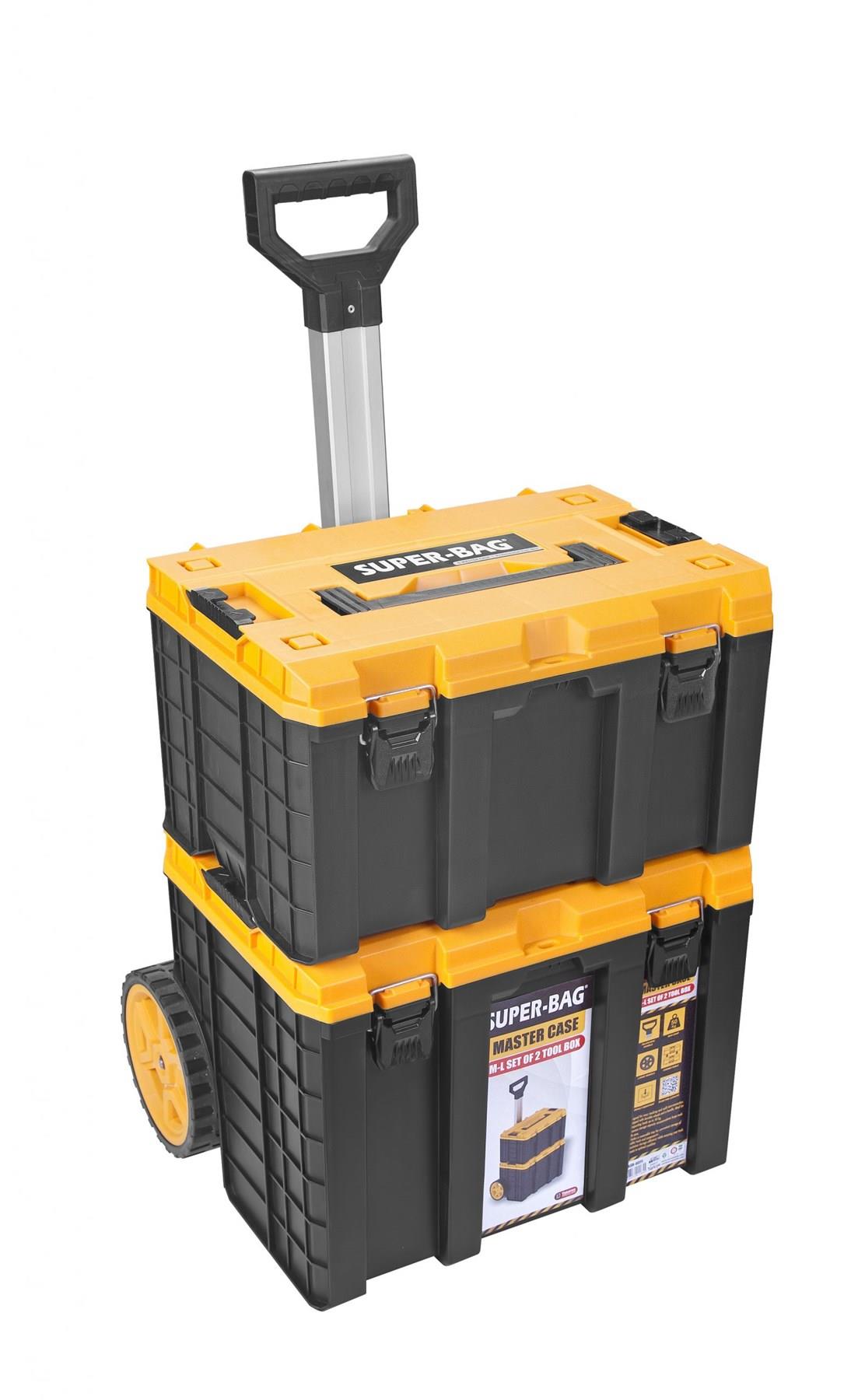 Master Case Tekerlekli 2li Set Büyük Tekerlekli Teknisyen Takım Çantası M-L