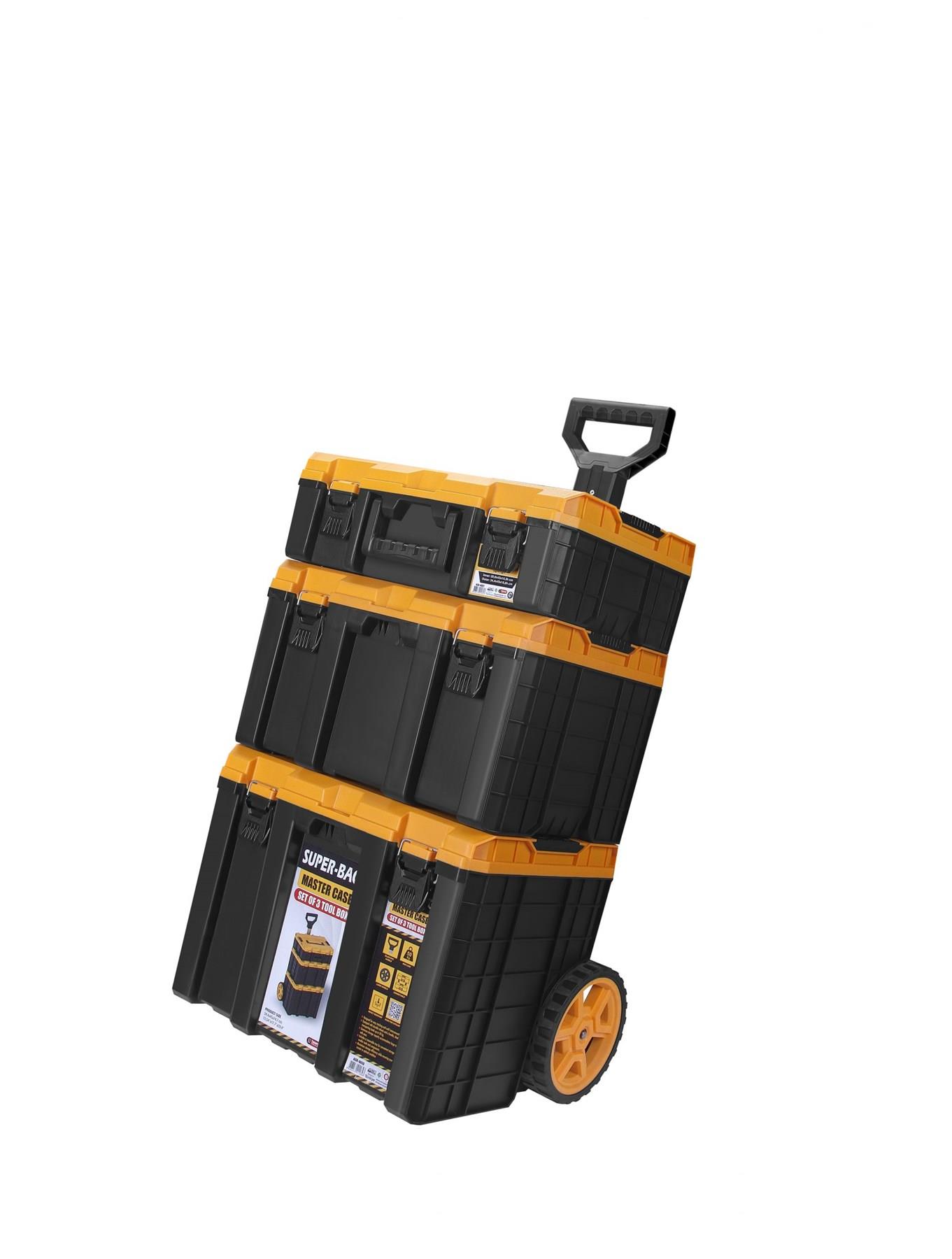 Master Case Tekerlekli 3lü Set Büyük Tekerlekli Teknisyen Takım Çantası S-M-L