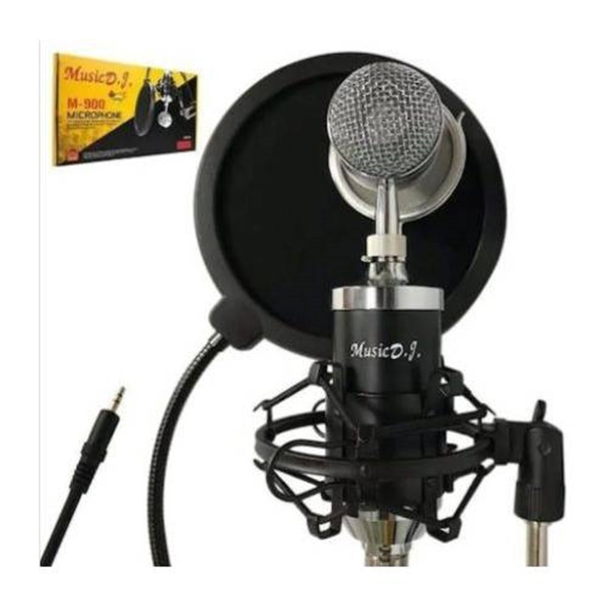 Music D.J.M-900 YouTuBer Mikrofon+Stand + Ön Panel +USB Ses 7.1