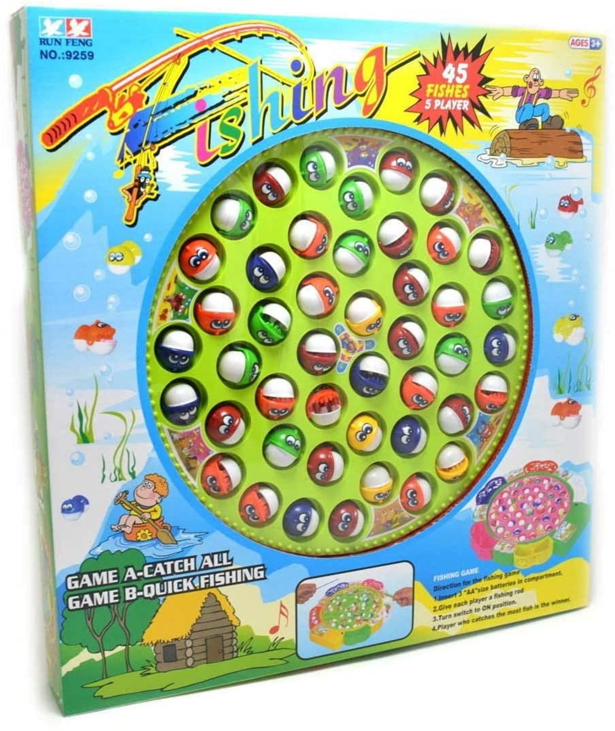 Müzikli 45 Balıklı Pilli Balık Tutma ve Yakalama Oyunu