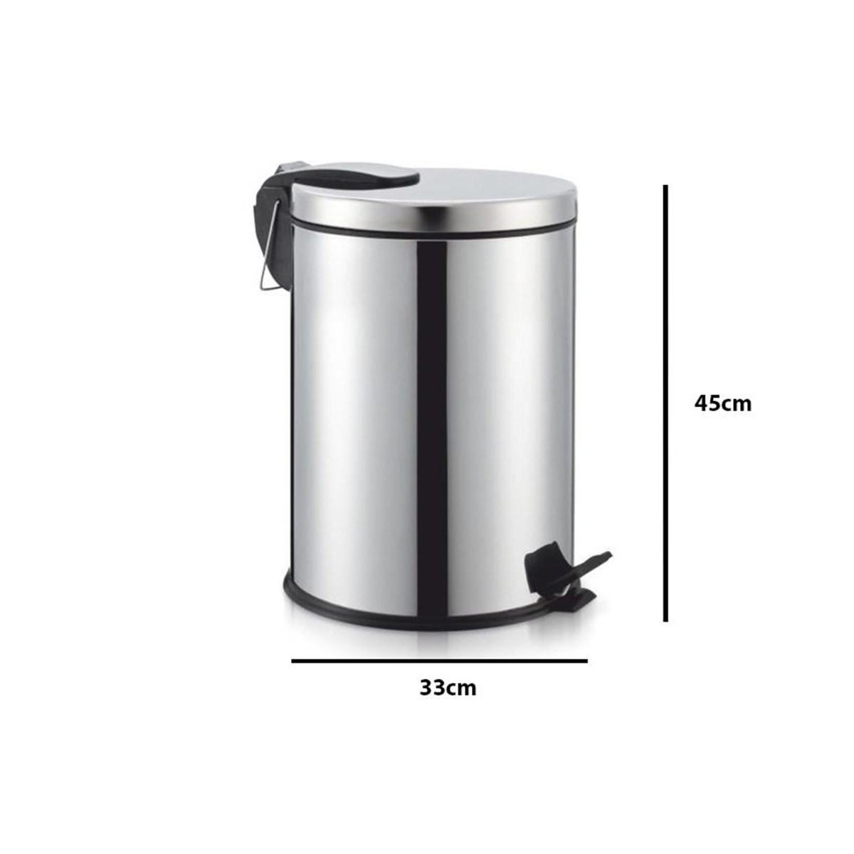 Palex 3700-330 Krom Pedallı Çöp Kovası 30 Lt