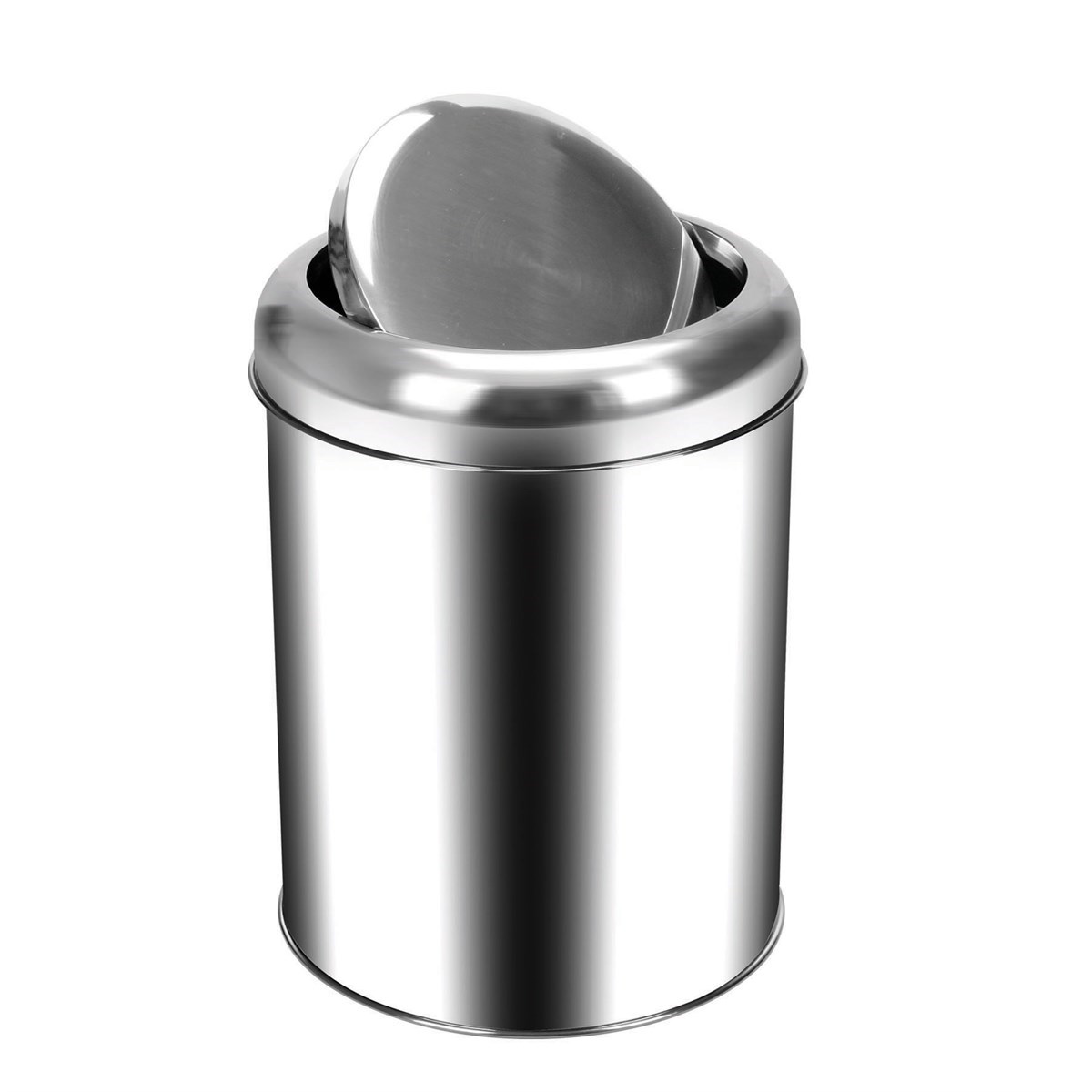 Palex Krom Pratik Kapaklı Çöp Kovası 27 Lt