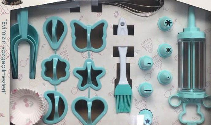 Pasta Ve Kurabiye Seti 19 Krema Sıkacağı Kurabiye Kalıbı Ölçü Küreği