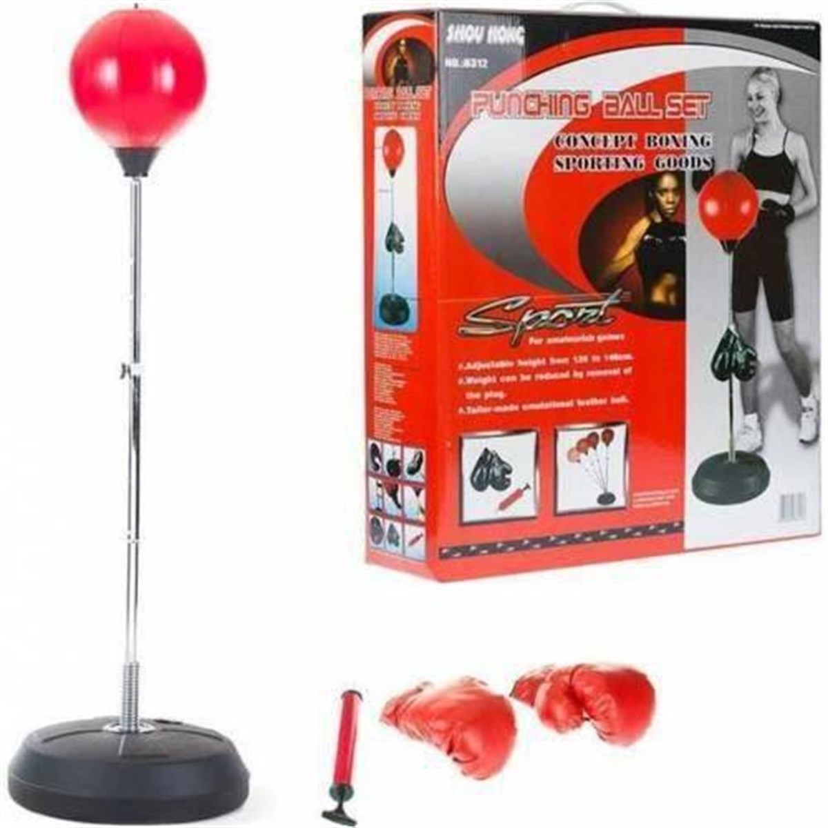 Punching Ball Yükseklik Ayarlı Eldiven Hediyeli Boks Antreman Seti