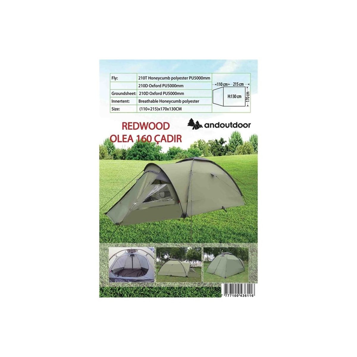 Redwood Olea Palm 160 4 Mevsim 3 Kişilik Kamp Çadırı