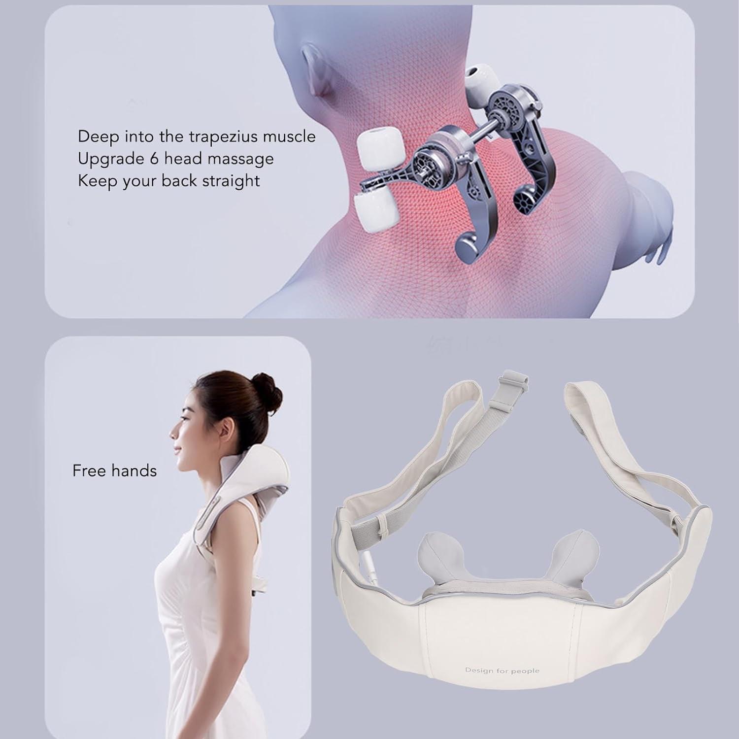 Şarjlı Ovmalı Masaj Aleti 4D Isıtmalı Yoğurmalı Boyun Sırt Omuz Masaj Aleti
