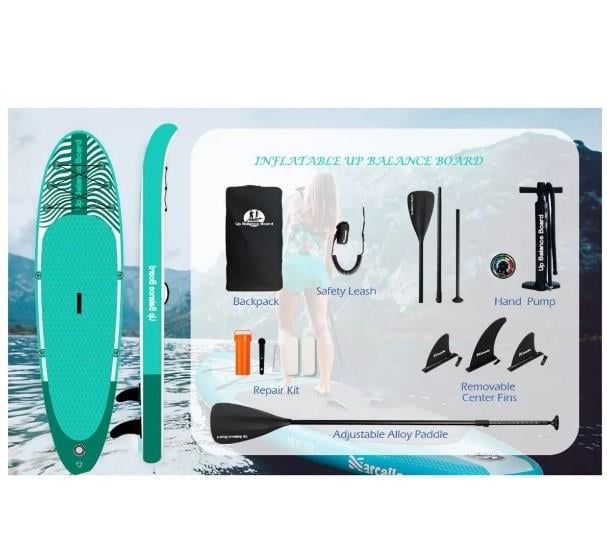 Şişme Sörf Tahtası Sup Board Stand Up Paddle Board 335X84X15 Cm Yeşil