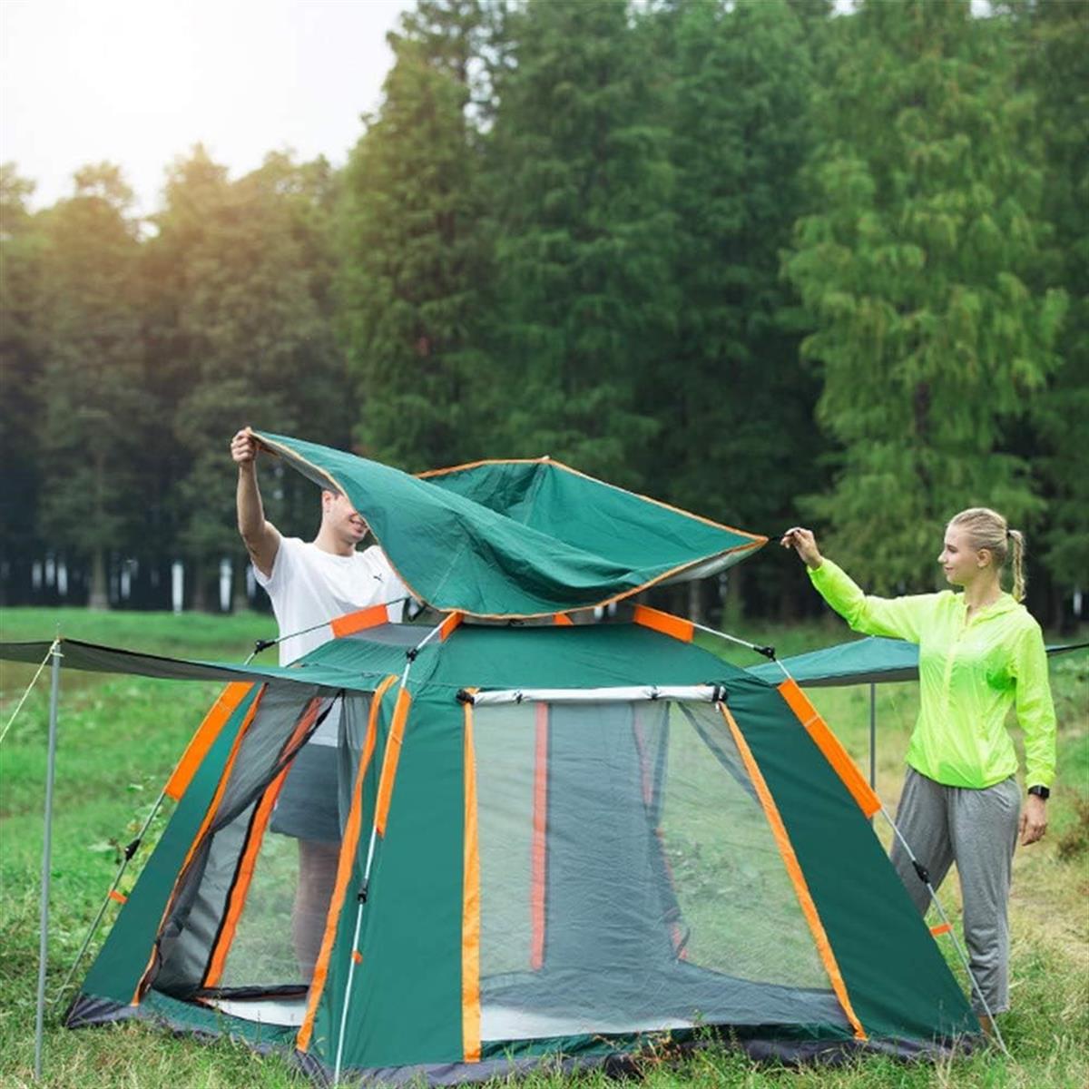 Tam Otomatik Su Geçirmez Kamp Çadırı 240x240x155 ( 4-5 Kişilik ) 