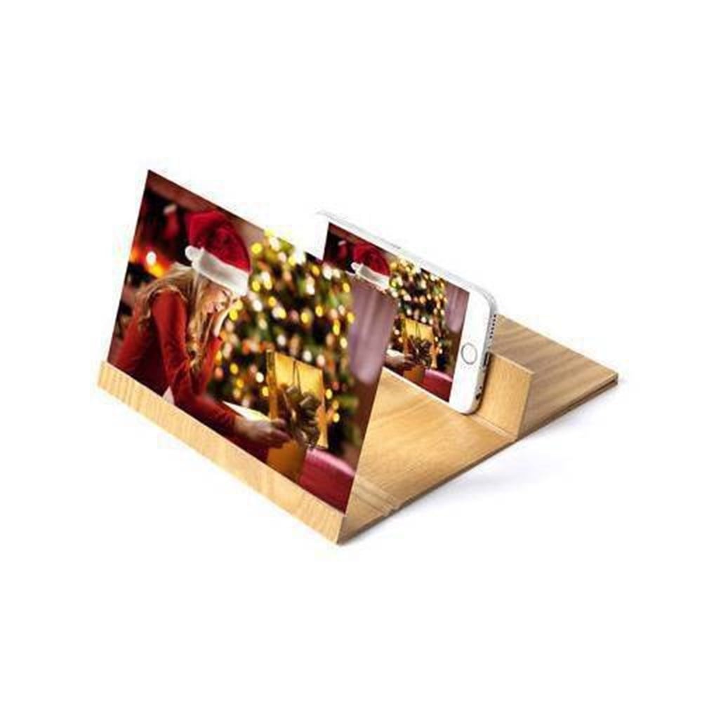 Telefon Ekran Büyüteç Stereoskopik Amplifying 12 İnç Ahşap