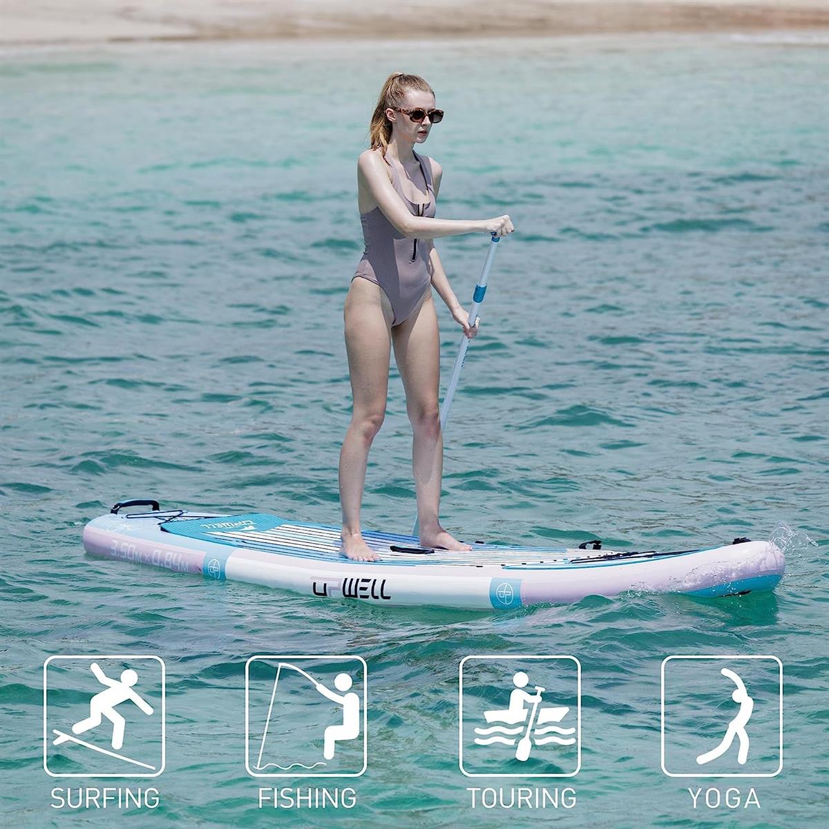 Upwell Sup-12 Şişme Sörf Tahtası Paddle Board 350 cm x 84 cm x 15 cm