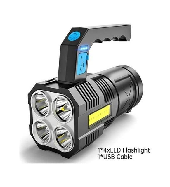 Usb Şarjlı 4lü Led El Feneri Su Geçirmez Kamp Lambası