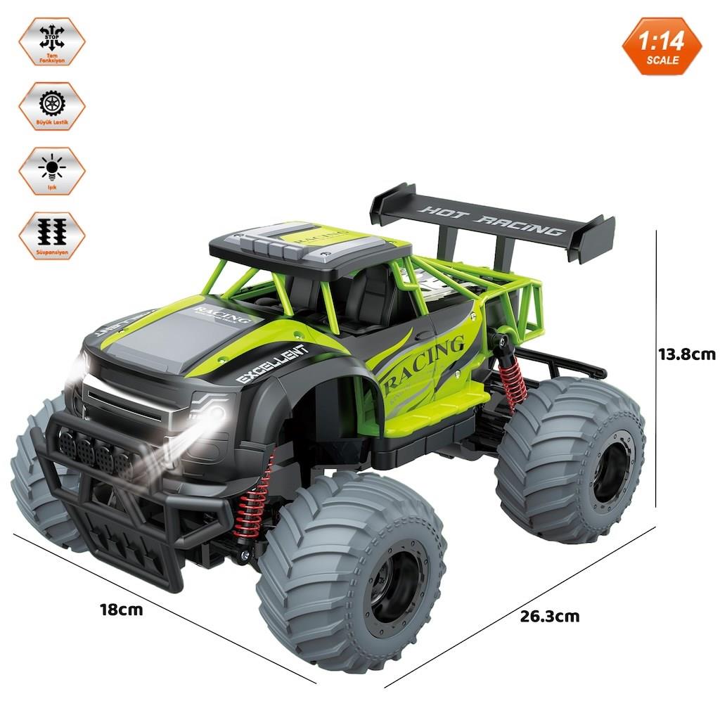 Uzaktan Kumandalı Full Fonksiyon 1:14 Şarjlı 2.4G Off-Road Araba Yeşil