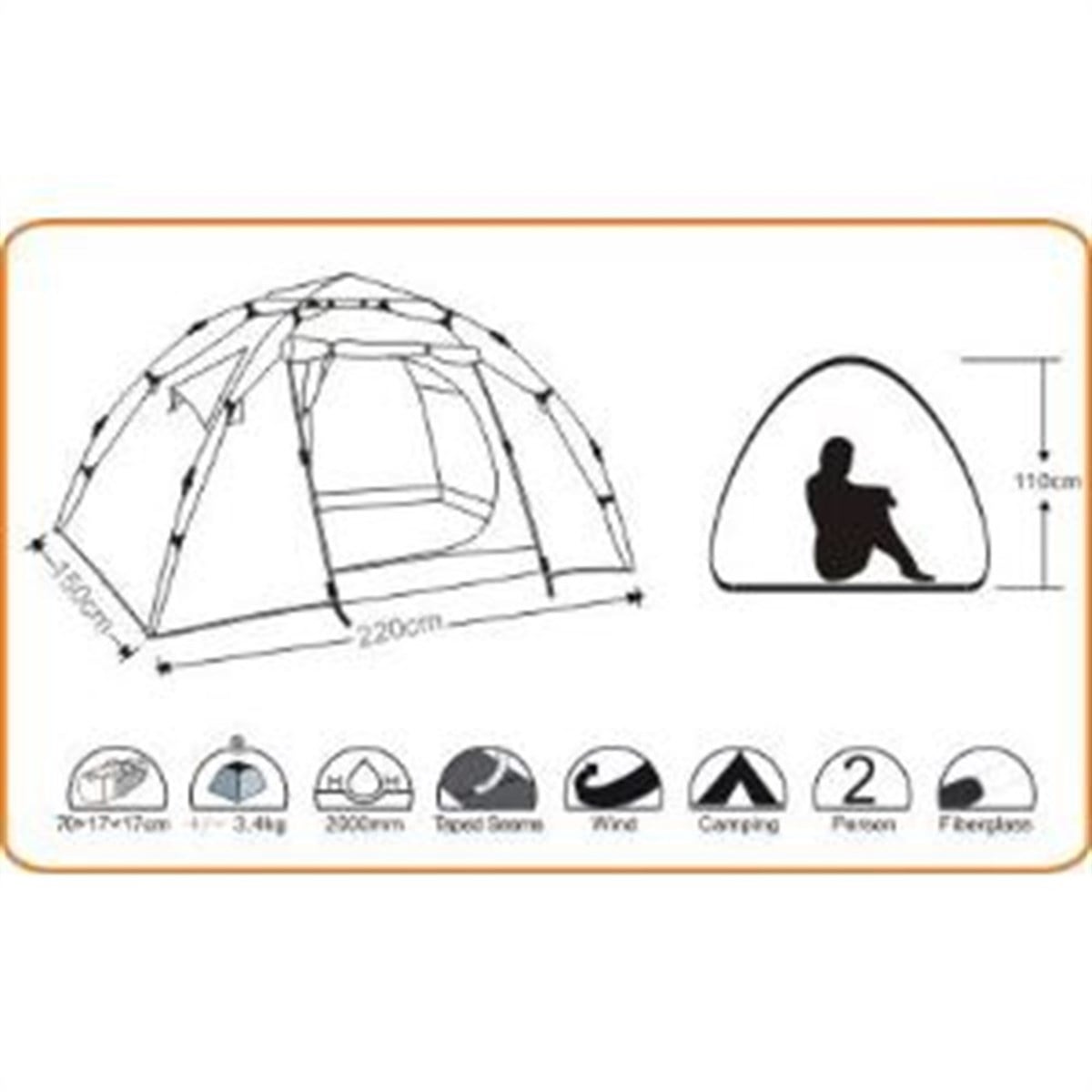 Wildland Mini Moon Nest 200 3 Mevsim 2 Kişilik Kamp Otomatik Çadırı