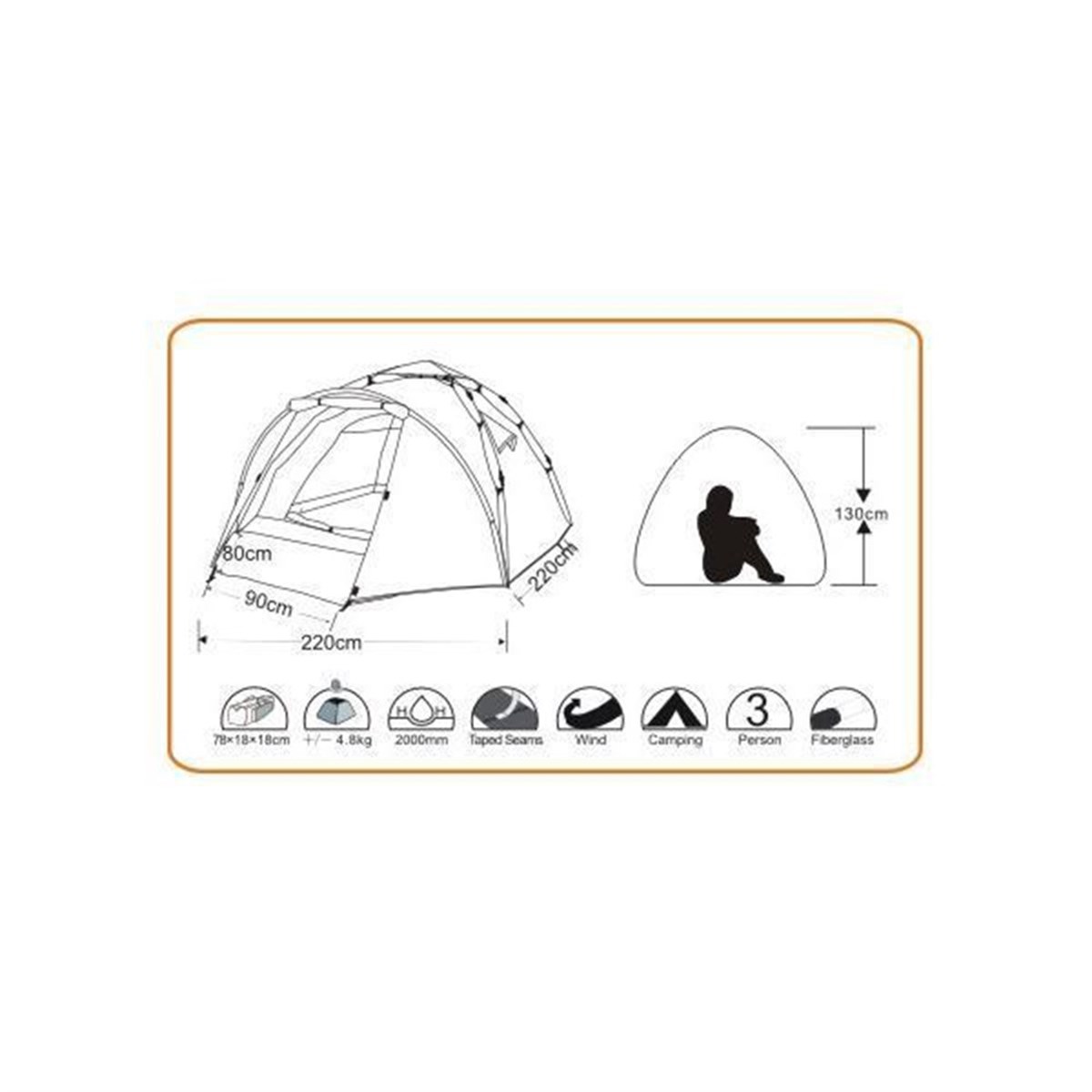 Wildland Moon Nest 200 3 Mevsim 2 Kişilik Kamp Otomatik Çadırı