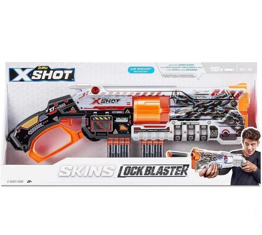 X-Shot Skins Lock Blaster 16 Dartlı Sünger Atan Oyuncak Silah