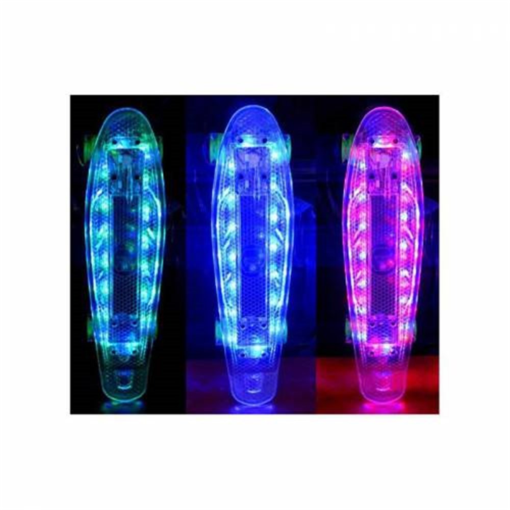 Xslide 22 İnç Ledli Kaykay Şarjlı Led Işıklı Sarı