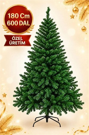 180 Cm Lüks Yılbaşı Ağacı 600 Dallı Özel Üretim Noel Ağacı Gerçekçi Görünüm Yılbaşı Çam Ağacı