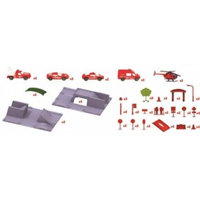 2 Üniteli İtfaiye Garaj Seti - 5 Araçlı