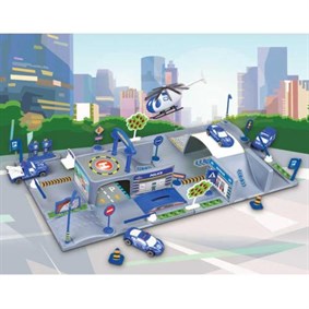 2 Üniteli Polis Garaj Seti - 5 Araçlı