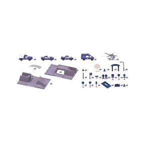 2 Üniteli Polis Garaj Seti - 5 Araçlı