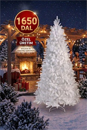 250 Cm Lüks Beyaz Yılbaşı Ağacı 1650 Dallı Özel Üretim Noel Ağacı Yılbaşı Çam Ağacı