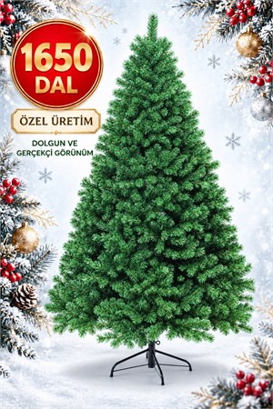 250 Cm Lüks Yılbaşı Ağacı 1650 Sık Dallı Gerçekçi Görünümlü Noel Ağacı Yılbaşı Çam Ağacı