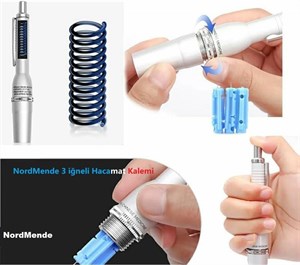 3 Başlıklı Hacamat Kalemi 50 İğne Hediyeli