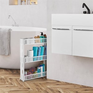 3 Katlı Tekerlekli Tezgah Arası Düzenleyici Raf Banyo Mutfak Rafı