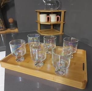 3lü Bambu Lüks Servis Tepsisi 3 Boy Çay- Kahve Sunum Tepsisi