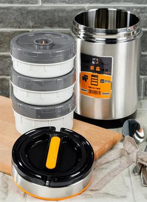 3lü Paslanmaz Çelik Yemek Termosu Sefer Tası 1,8 Litre 3 Katlı Yemek Kabı