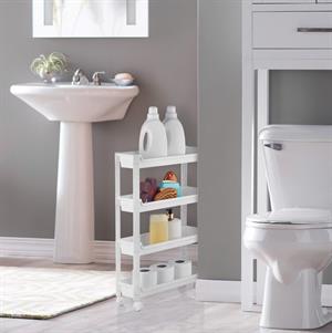 4 Katlı Portatif Mutfak Banyo Düzenleyici Organizer Raf Beyaz