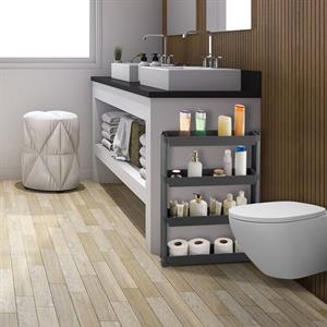 4 Katlı Tekerlekli Tezgah Arası Düzenleyici Raf Banyo Mutfak Rafı