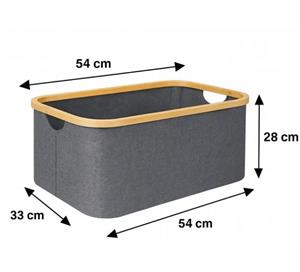 50 Lt Katlanır Kumaş Bambu Çamaşır Sepeti Kirli Çamaşır Sepeti Oyuncak Sepeti