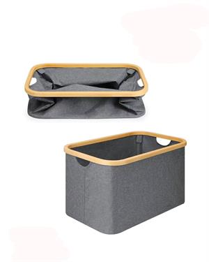 50 Lt Katlanır Kumaş Bambu Çamaşır Sepeti Kirli Çamaşır Sepeti Oyuncak Sepeti