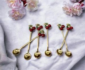 6lı Kaşık Seti Kiraz Çay Kahve Kaşığı Set Sunumluk